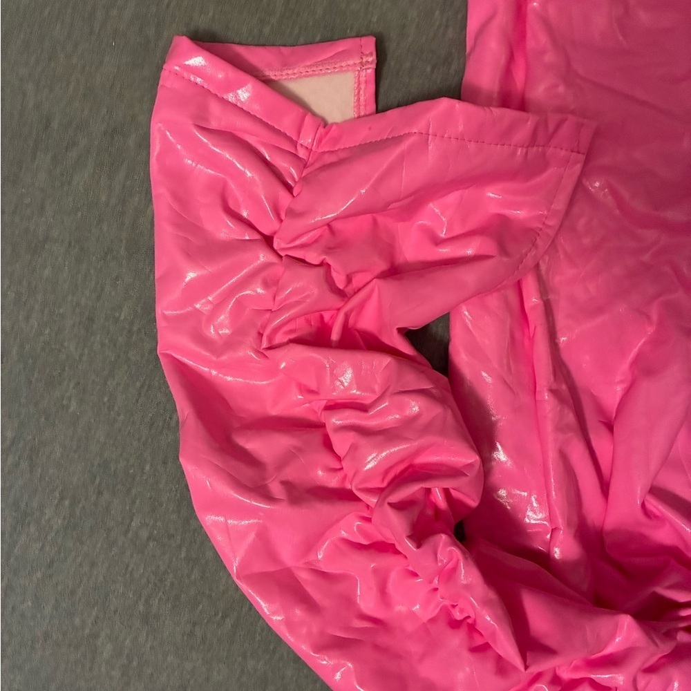 Womens Pink Shiny Pants - Picture 3 of 4